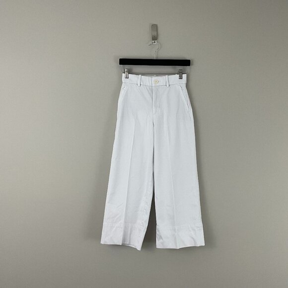 Spanx Super Smooth Stretch Twill Wide Leg Crop Pants in White Size XS - Picture 1 of 7